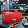 image:imageVEVOR Metal Tool Box 14inch 2Tier 3Tray Portable Folding Tool Chest Organizer with Handle amp Lock Hole Powder Coated Steel Cantilever Toolbox for Household Factory Warehouse Repair Shop Red3 Tier5 Tray