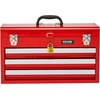 image:imageVEVOR Metal Tool Box 205inch Portable Metal Tool Box with 3 Drawers Small Tool Chest with EVA Liners Ball Bearing Slide Drawers Locking amp Powder Coated Finish MultiFunction Tool Organizer Red