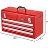 image:imageVEVOR Metal Tool Box 205inch Portable Metal Tool Box with 3 Drawers Small Tool Chest with EVA Liners Ball Bearing Slide Drawers Locking amp Powder Coated Finish MultiFunction Tool Organizer Red