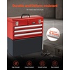 image:imageVEVOR Metal Tool Box 205inch Portable Metal Tool Box with 3 Drawers Small Tool Chest with EVA Liners Ball Bearing Slide Drawers Locking amp Powder Coated Finish MultiFunction Tool Organizer Red
