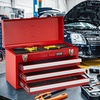 image:imageVEVOR Metal Tool Box 205inch Portable Metal Tool Box with 3 Drawers Small Tool Chest with EVA Liners Ball Bearing Slide Drawers Locking amp Powder Coated Finish MultiFunction Tool Organizer Red