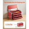 image:imageVEVOR Metal Tool Box 86inch Portable Metal Tool Box with 3 Drawers Small Tool Chest with EVA Liners and PP Feet Pads HeavyDuty Steel With Ball Bearing Opening and Powder Coated Finish Red