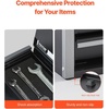 image:imageVEVOR Metal Tool Box 86inch Portable Metal Tool Box with 3 Drawers Small Tool Chest with EVA Liners and PP Feet Pads HeavyDuty Steel With Ball Bearing Opening and Powder Coated Finish Black