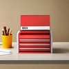 image:imageVEVOR Metal Tool Box 86inch Portable Metal Tool Box with 3 Drawers Small Tool Chest with EVA Liners and PP Feet Pads HeavyDuty Steel With Ball Bearing Opening and Powder Coated Finish Red
