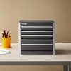 image:imageVEVOR Metal Tool Box 86inch Portable Metal Tool Box with 5 Drawers Small Tool Chest with EVA Liners and PP Feet Pads HeavyDuty Steel With Ball Bearing Opening and Powder Coated Finish Black