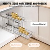 image:imageVEVOR Pull Out Cabinet Organizer 14 Wx212 Dx152 H Heavy 2 Tier Duty Slide Out Pantry Shelves ChromePlated Steel Roll Out Drawer for Under Sink 155 Wx225 Dx19 H Install Size for Cabinet85W x 21D x152H