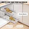 image:imageVEVOR Pull Out Cabinet Organizer 14 Wx212 Dx152 H Heavy 2 Tier Duty Slide Out Pantry Shelves ChromePlated Steel Roll Out Drawer for Under Sink 155 Wx225 Dx19 H Install Size for Cabinet12W x 21Dx152H