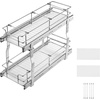 image:imageVEVOR Pull Out Cabinet Organizer 14 Wx212 Dx152 H Heavy 2 Tier Duty Slide Out Pantry Shelves ChromePlated Steel Roll Out Drawer for Under Sink 155 Wx225 Dx19 H Install Size for Cabinet85W x 21D x152H
