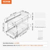 image:imageVEVOR Pull Out Cabinet Organizer 14 Wx212 Dx152 H Heavy 2 Tier Duty Slide Out Pantry Shelves ChromePlated Steel Roll Out Drawer for Under Sink 155 Wx225 Dx19 H Install Size for Cabinet12W x 21Dx152H