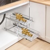 image:imageVEVOR Pull Out Cabinet Organizer 14 Wx212 Dx152 H Heavy 2 Tier Duty Slide Out Pantry Shelves ChromePlated Steel Roll Out Drawer for Under Sink 155 Wx225 Dx19 H Install Size for Cabinet12W x 21Dx152H