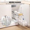 image:imageVEVOR Pull Out Cabinet Organizer 14 Wx212 Dx152 H Heavy 2 Tier Duty Slide Out Pantry Shelves ChromePlated Steel Roll Out Drawer for Under Sink 155 Wx225 Dx19 H Install Size for Cabinet85W x 21D x152H