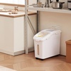 image:imageVEVOR Rice Storage Container 45Gallon20L x2 Capacity Large Dog Food Dispenser Bin Kitchen Ingredient Grain Cereal Flour Bin Pet food Containers with Wheels 2 Measuring Cups Airtight Lid 2 Pack114 Gallon