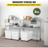 image:imageVEVOR Rice Storage Container 45Gallon20L x2 Capacity Large Dog Food Dispenser Bin Kitchen Ingredient Grain Cereal Flour Bin Pet food Containers with Wheels 2 Measuring Cups Airtight Lid 2 Pack105 Gallon 3 Set