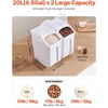 image:imageVEVOR Rice Storage Container 45Gallon20L x2 Capacity Large Dog Food Dispenser Bin Kitchen Ingredient Grain Cereal Flour Bin Pet food Containers with Wheels 2 Measuring Cups Airtight Lid 2 Pack45 Gallon2