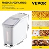 image:imageVEVOR Rice Storage Container 45Gallon20L x2 Capacity Large Dog Food Dispenser Bin Kitchen Ingredient Grain Cereal Flour Bin Pet food Containers with Wheels 2 Measuring Cups Airtight Lid 2 Pack114 Gallon