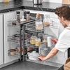 image:imageVEVOR Swing Left Blind Corner Cabinet Pull Out Organizer for 36 inch Width Blind Cabinet 2 Tier Height Adjustable Swing Tray Soft Close Kitchen Cloud Blind Organizer Left Open3 Tier