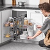 image:imageVEVOR Swing Left Blind Corner Cabinet Pull Out Organizer for 36 inch Width Blind Cabinet 2 Tier Height Adjustable Swing Tray Soft Close Kitchen Cloud Blind Organizer Left Open2 Tier  Left  Right Open Compatible