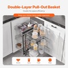 image:imageVEVOR Swing Left Blind Corner Cabinet Pull Out Organizer for 36 inch Width Blind Cabinet 2 Tier Height Adjustable Swing Tray Soft Close Kitchen Cloud Blind Organizer Left Open3 Tier