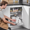 image:imageVEVOR Swing Left Blind Corner Cabinet Pull Out Organizer for 36 inch Width Blind Cabinet 2 Tier Height Adjustable Swing Tray Soft Close Kitchen Cloud Blind Organizer Left Open2 Tier  Left Open