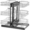 image:imageVEVOR Swing Left Blind Corner Cabinet Pull Out Organizer for 36 inch Width Blind Cabinet 2 Tier Height Adjustable Swing Tray Soft Close Kitchen Cloud Blind Organizer Left Open3 Tier