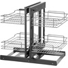 image:imageVEVOR Swing Left Blind Corner Cabinet Pull Out Organizer for 36 inch Width Blind Cabinet 2 Tier Height Adjustable Swing Tray Soft Close Kitchen Cloud Blind Organizer Left Open2 Tier  Left  Right Open Compatible