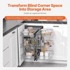 image:imageVEVOR Swing Left Blind Corner Cabinet Pull Out Organizer for 36 inch Width Blind Cabinet 2 Tier Height Adjustable Swing Tray Soft Close Kitchen Cloud Blind Organizer Left Open3 Tier