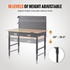 image:imageVEVOR Workbench Adjustable Height 28395 Work Bench for Garage Oak Plank amp Carbon Steel Heavy Duty Workbench 2000lbs Weight Capacity top Size 48x24 Hardwood Workbench 3m Cable 30 Hooks Blackadjustable