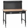 image:imageVEVOR Workbench Adjustable Height 28395 Work Bench for Garage Oak Plank amp Carbon Steel Heavy Duty Workbench 2000lbs Weight Capacity top Size 48x24 Hardwood Workbench 3m Cable 30 Hooks Blackadjustable