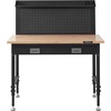 image:imageVEVOR Workbench Adjustable Height 28395 Work Bench for Garage Oak Plank amp Carbon Steel Heavy Duty Workbench 2000lbs Weight Capacity top Size 48x24 Hardwood Workbench 3m Cable 30 Hooks Blackadjustable