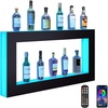 image:imageVEVOR LED Lighted Liquor Bottle Display 3 Tiers 30 Inches Supports USB Illuminated Home Bar Shelf with RF Remote amp App Control 7 Static Colors 14 H Timing Acrylic Lighted Shelf for 24 Bottles2 Tiers 48 Inches