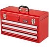 image:imageVEVOR Metal Tool Box 205inch Portable Metal Tool Box with 3 Drawers Small Tool Chest with EVA Liners Ball Bearing Slide Drawers Locking amp Powder Coated Finish MultiFunction Tool Organizer Red
