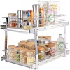 image:imageVEVOR Pull Out Cabinet Organizer 14 Wx212 Dx152 H Heavy 2 Tier Duty Slide Out Pantry Shelves ChromePlated Steel Roll Out Drawer for Under Sink 155 Wx225 Dx19 H Install Size for Cabinet14Wx212Dx152H