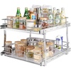 image:imageVEVOR Pull Out Cabinet Organizer 14 Wx212 Dx152 H Heavy 2 Tier Duty Slide Out Pantry Shelves ChromePlated Steel Roll Out Drawer for Under Sink 155 Wx225 Dx19 H Install Size for Cabinet20Wx212Dx152H
