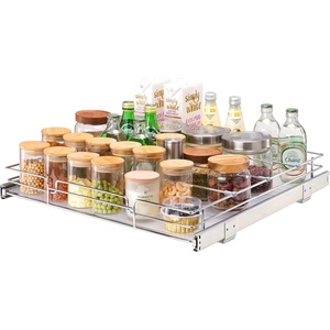 image:imageVEVOR 155 Wx21 Dx35 H Pull Out Cabinet Organizer Heavy Duty Slide Out Pantry Shelves ChromePlated Steel Roll Out Drawers Storage for Home Under Sink 17 Wx22 Dx7 H Install Size for Cabinet215Wx21D