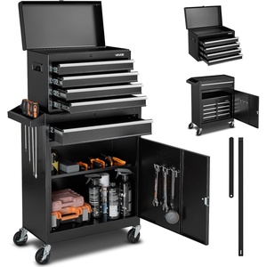 image:imageVEVOR 3Pack Small Parts Organizer 21 Compartments Tools Organizer Box with Removable Dividers PP Hardware Storage Box with Safety Latch amp Portable Handle for Nuts Bolts Screws Nails2in1 Tool Chest