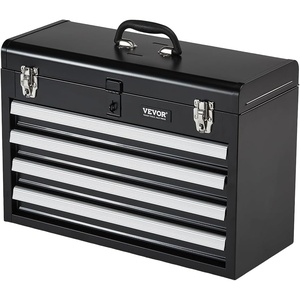 image:imageVEVOR Metal Tool Box 205inch Portable Metal Tool Box with 4 Drawers Small Tool Chest with EVA Liners Ball Bearing Slide Drawers Locking amp Powder Coated Finish MultiFunction Tool Organizer205 x 86 x 142 in