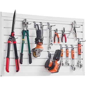 image:imageVEVOR Slat Wall Paneling 2 x 4 ft PVC Garage Slatwall with Modular Design Black Slat Wall EasytoInstall Adjustable Slatwall Panel with Coupling Structure amp DIY Cutting Fits for Storage amp DisplayWhite