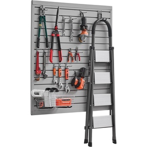 image:imageVEVOR Slat Wall Paneling 4 x 4 ft MDF Garage Slatwall with Modular Design White Slat Wall EasytoInstall Adjustable Slatwall Panel with Coupling Structure amp DIY Cutting Fits for Storage amp DisplayGray