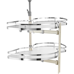 image:imageVEVOR Swing Left Blind Corner Cabinet Pull Out Organizer for 36 inch Width Blind Cabinet 2 Tier Height Adjustable Swing Tray Soft Close Kitchen Cloud Blind Organizer Left Open2 Tier  Right Open