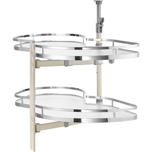 image:imageVEVOR Swing Left Blind Corner Cabinet Pull Out Organizer for 36 inch Width Blind Cabinet 2 Tier Height Adjustable Swing Tray Soft Close Kitchen Cloud Blind Organizer Left Open2 Tier  Left Open