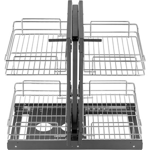 image:imageVEVOR Swing Left Blind Corner Cabinet Pull Out Organizer for 36 inch Width Blind Cabinet 2 Tier Height Adjustable Swing Tray Soft Close Kitchen Cloud Blind Organizer Left Open2 Tier  Left  Right Open Compatible