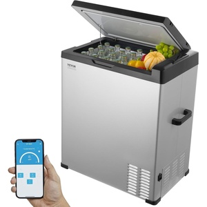 image:imageVEVOR 12 Volt Car Refrigerator Fridge 15 L Single Zone Portable Freezer 468 Adjustable Range 1224V DC and 100240V AC Compressor Cooler for Outdoor Camping RV Grey74QT