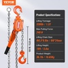 image:imageHappybuy Manual Lever Chain Hoist 112 Ton 3300 lbs Capacity 20 FT Come Along G80 Galvanized Steel with Weston DoublePawl BrakeAuto Chain Leading amp 360 Rotation Hook for Garage Factory Dock