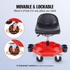 image:imageHappybuy Movable Garage Chair Height Adjustable 17 x 15 in Cozy Padding Circular Workshop Chair with Component Holder Universal 5 Wheels with Dual Brakes Mechanic Rolling Seat