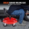 image:imageHappybuy Movable Garage Chair Height Adjustable 17 x 15 in Cozy Padding Circular Workshop Chair with Component Holder Universal 5 Wheels with Dual Brakes Mechanic Rolling Seat