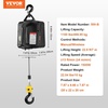 image:imageVEVOR 2in1 Electric Hoist Winch 1100 lbs Capacity 1500W Portable Power Winch Crane 229 ft Lifting Height 13 ftmin with Wireless Remote Control for Garage Warehouse Factory Lifting Towing