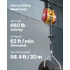 image:imageVEVOR 2in1 Electric Hoist Winch 1100 lbs Capacity 1500W Portable Power Winch Crane 25 ft Lifting Height 164 ftmin with Manual and Wired Remote Control for Factory Warehouss Garage660lbs 98FT