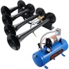 image:imageVEVOR 4 Trumpet Air Horn Kit 150dB Train Horns for Pickup Trucks 12V 120 psi Air Compressor 16 Gal6 L Tank with Gauge for Any 12V Vehicle Car Truck Train Van BoatUpgrade