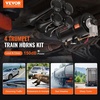 image:imageVEVOR 4 Trumpet Air Horn Kit 150dB Train Horns for Pickup Trucks 12V 120 psi Air Compressor 16 Gal6 L Tank with Gauge for Any 12V Vehicle Car Truck Train Van BoatUpgrade