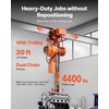 image:imageVEVOR 4400lbs Electric Chain Hoist with Power Trolley 2Speed Operation 20ft Lifting Height 3Phase 208240V440480V Overhead Crane w 328ft Wireless amp 16ft Wired Remote Control G100 2Chain Hoist205 x 236 x 291 in
